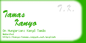 tamas kanyo business card