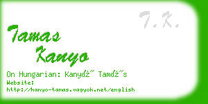tamas kanyo business card
